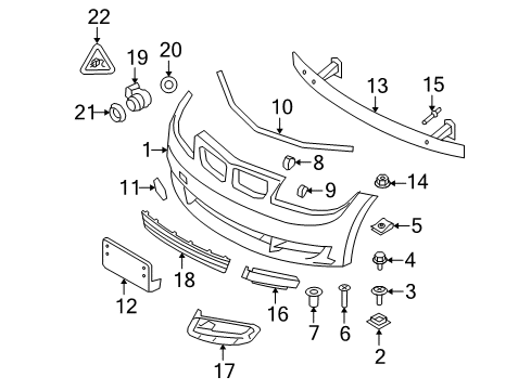 2008 BMW 135i Front Bumper Cover Cap, Primed, Left Diagram for 61677190493
