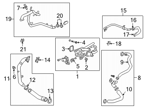 2021 GMC Acadia Powertrain Control Cooling Pipe Diagram for 55509225