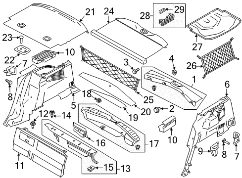 2015 Ford C-Max Bulbs Rear Panel Trim Diagram for DM5Z-5840320-AA