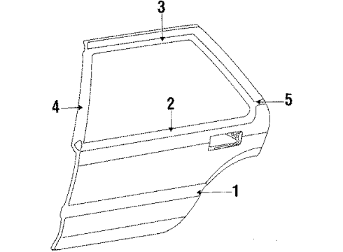 1988 Honda Accord Rear Door Seal Kit, R. FR. Door Opening *NH83L* (OFF BLACK) Diagram for 72315-SE3-505ZE