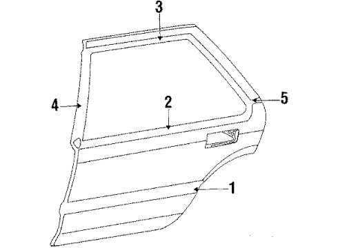 1988 Honda Accord Rear Door Weatherstrip, L. RR. Door Diagram for 72850-SE3-013