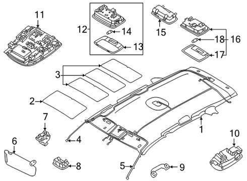 2021 Kia Sorento Bulbs Lamp Assembly-Room Diagram for 92850C5000GYT