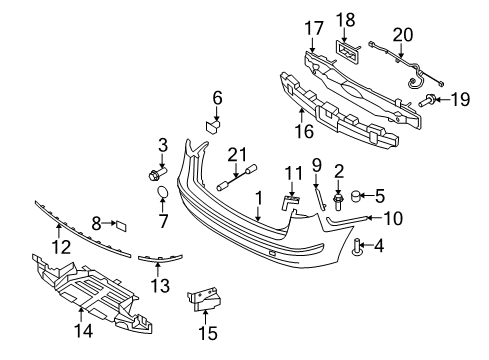 2011 Hyundai Elantra Rear Bumper Bracket-Rear Bumper Side Reinforcement, LH Diagram for 86687-2L300