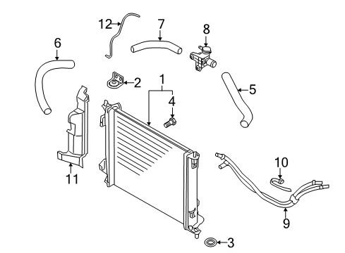 2013 Kia Soul Radiator & Components Hose-Radiator, Inlet Diagram for 254112K750