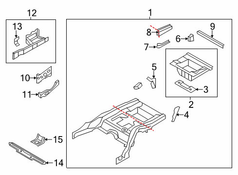 2013 BMW 740Li Rear Floor & Rails Closing Plate, Longitudinal Member, Left Diagram for 41117204087