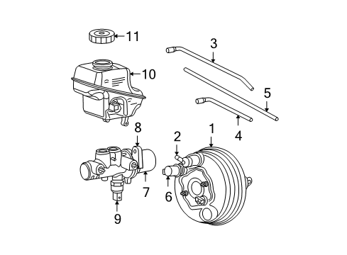 2008 Dodge Charger Dash Panel Components Booster-Power Brake Diagram for 68033785AA