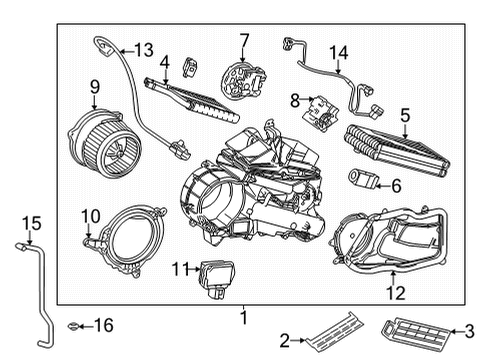 2021 Toyota Sienna Auxiliary Heater & A/C AC & Heater Assembly Diagram for 87030-08180
