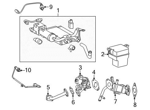 2015 Toyota Prius Emission Components Filter Diagram for 77746-47010
