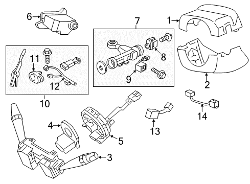 2009 Hyundai Genesis Shroud, Switches & Levers Key Sub Set-Steering Lock Diagram for 81900-3MA00