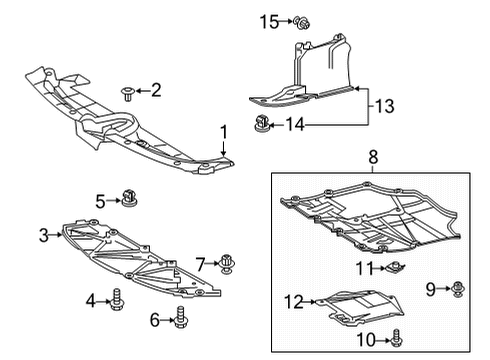 2022 Toyota Corolla Cross Splash Shields Sight Shield Diagram for 16561-F2030