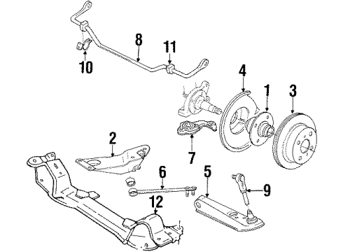 1991 Infiniti M30 Front Suspension Components BUSHING-Mounting, Tension Rod Diagram for 54476-F6400