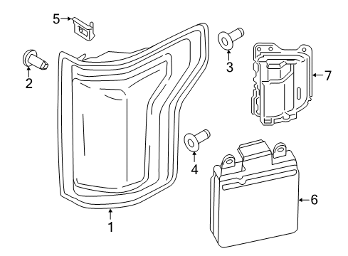 2020 Ford F-150 Lane Departure Warning Tail Lamp Assembly Diagram for FL3Z-13405-H