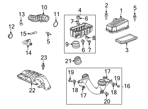 2012 Honda Ridgeline Air Intake Tube, Side Branch Diagram for 17251-RJE-A20