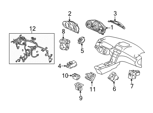 2009 Acura RL Switches Meter Assembly, Combination Diagram for 78120-SJA-A55