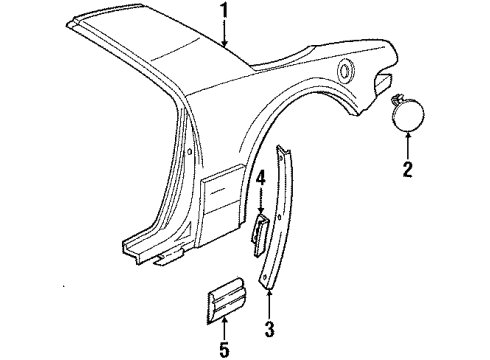 1988 Buick Reatta Quarter Panel & Components Stkr-Fuel Tank Filler Door Lock *Black Diagram for 20575072