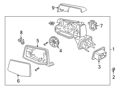 2019 GMC Sierra 1500 Automatic Temperature Controls Mirror Glass Diagram for 84309707