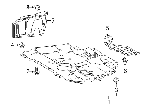 2017 Toyota Corolla iM Splash Shields Front Shield Diagram for 51410-12110