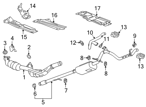 2021 Chevrolet Silverado 1500 Exhaust Components Muffler & Pipe Diagram for 84520060