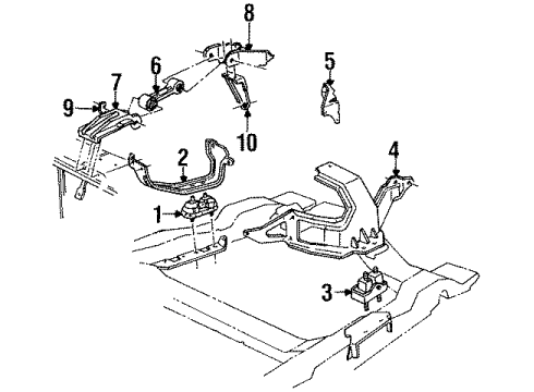 1993 Oldsmobile Cutlass Ciera Engine & Trans Mounting Bracket-Trans Mount Diagram for 10032922