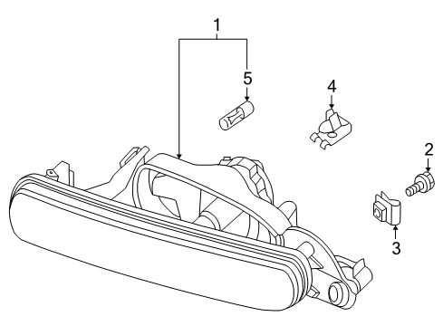 2001 BMW 325i Bulbs Fog Lights, Left Diagram for 63176908283