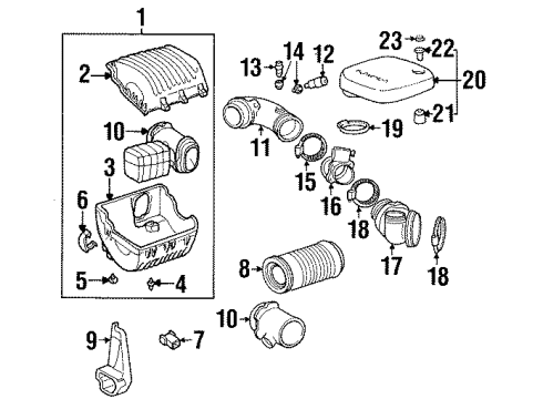 1997 Chevrolet K2500 Suburban Powertrain Control Indicator Asm-Air Cleaner Air Restriction *Marked Print Diagram for 15063809