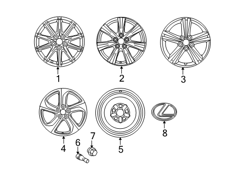 2007 Lexus GS350 Wheels, Covers & Trim Wheel, Disc Diagram for 42611-30C82