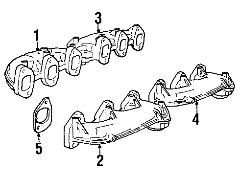 1995 BMW 850CSi Exhaust Manifold Exhaust Manifold Diagram for 11621708995