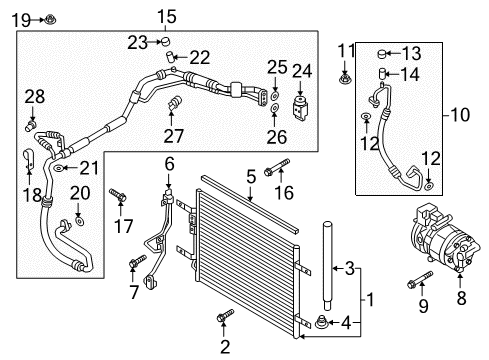 2017 Kia Niro A/C Condenser, Compressor & Lines Compressor Assembly Diagram for 97701G5000