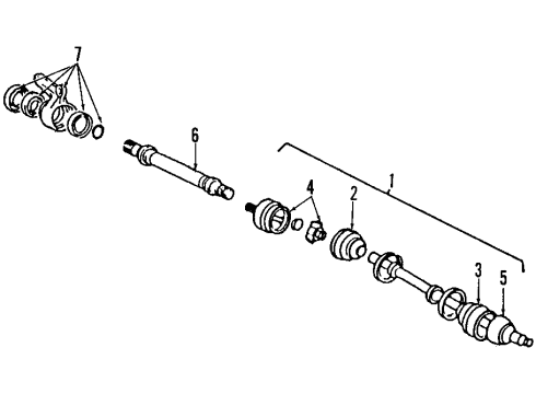 1998 Chrysler Sebring Front Axle, Axle Shafts & Joints, Drive Axles Front Drive Shaft Diagram for 5017655AA