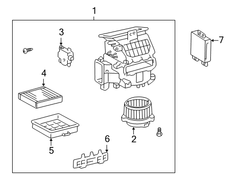 2003 Lexus LS430 Air Conditioner Blower Assembly Diagram for 87130-50060