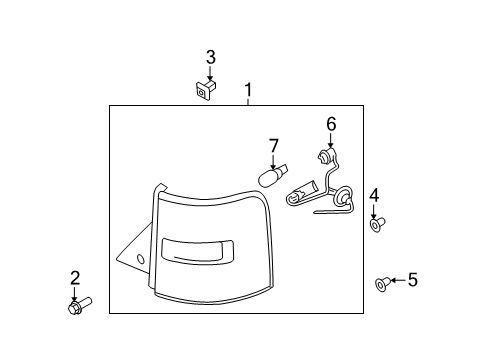 2012 Ford Flex Bulbs Tail Lamp Assembly Diagram for CA8Z-13404-C