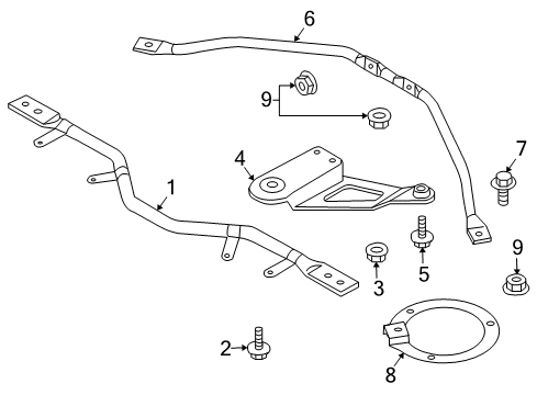 2002 Infiniti Q45 Suspension Mounting - Front Standard Hardware Diagram for 081B7-0301A