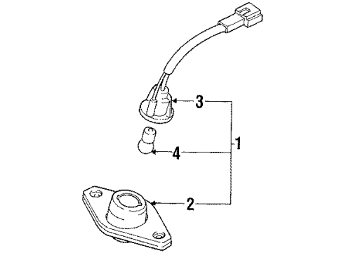 1990 Hyundai Sonata Bulbs Lamp Assembly-License Plate Diagram for 92506-24050