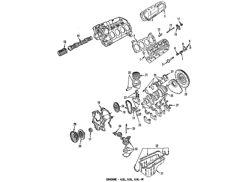 1985 Ford F-350 Engine Mounting Front Mount Bracket Insulator Diagram for E4TZ6038G