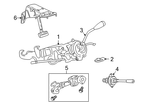 2011 Ram Dakota Gear Shift Control - AT Column-Steering Diagram for 5108140AB