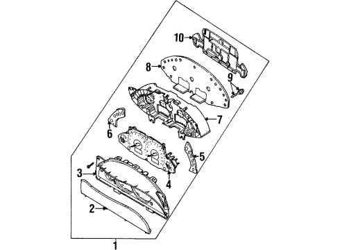 1999 Mercury Cougar Cluster & Switches Bulb & Socket Diagram for F5RZ-13466-BA