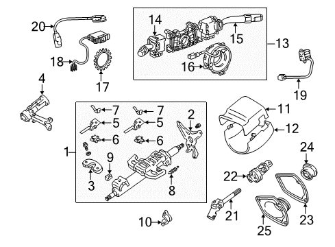 2001 Lexus RX300 Stability Control Cover, Steering Column Hole Diagram for 45253-48020