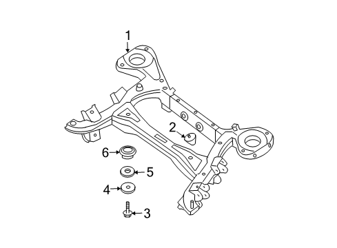 2008 Nissan Pathfinder Suspension Mounting - Rear Member Complete-Differential Mounting Diagram for 55470-7S000