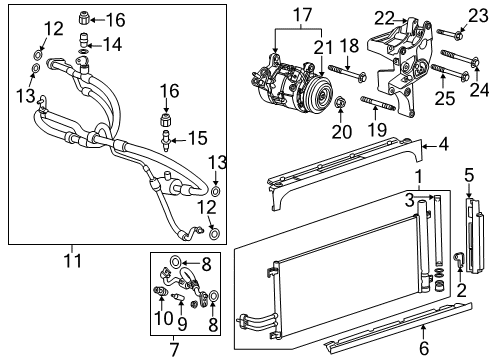2019 GMC Sierra 1500 A/C Condenser, Compressor & Lines Clutch Plate & Hub Assembly Diagram for 84877093