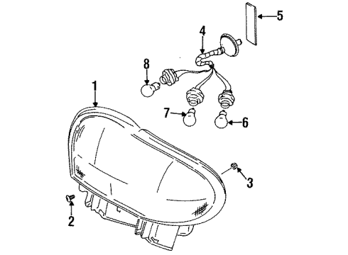 1995 Geo Metro Combination Lamps Lamp, Rear Combination Diagram for 91173741