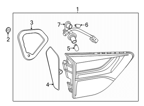 2021 Chevrolet Trailblazer Backup Lamps Back Up Lamp Assembly Diagram for 42756109