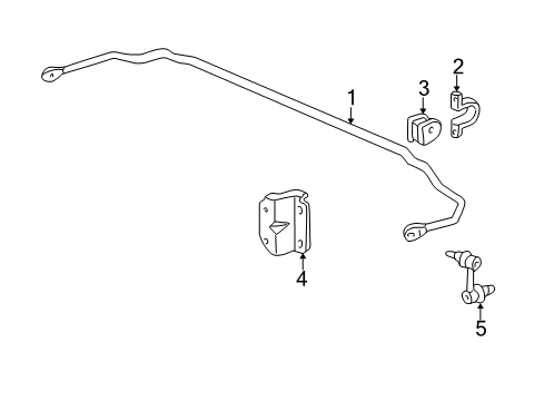 2000 Honda Civic Stabilizer Bar & Components - Rear Bush, Rear Stabilizer (13Mm) Diagram for 52315-S52-A00