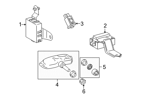 2008 Lexus RX400h Tire Pressure Monitoring Receiver Assy, Tire Pressure Monitor Diagram for 89760-48030