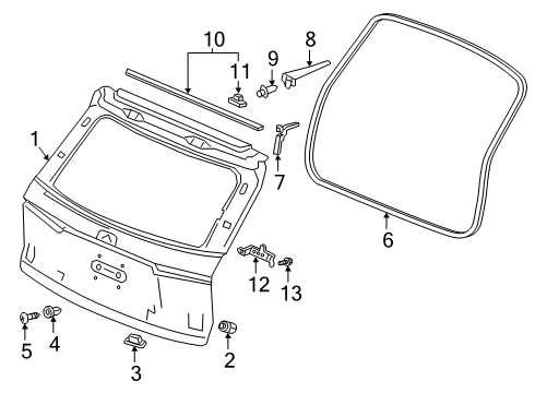 2019 Honda Passport Gate & Hardware Clip Diagram for 91530-TAA-003