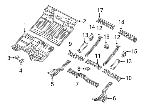 2021 Ram 1500 Floor Support-UNDERBODY Hold Down Diagram for 68482658AA