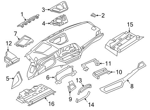 2022 BMW 330i Cluster & Switches, Instrument Panel SOUND INSULATION, HEAD-UP DI Diagram for 51456805549