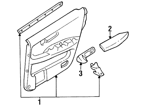 1991 Infiniti Q45 Interior Trim - Rear Door Rear Door Armrest, Right Diagram for 82940-60U05