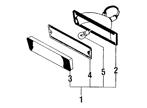 1989 Nissan Stanza Bulbs Lamp Turn Front LH Diagram for 26135-29R00