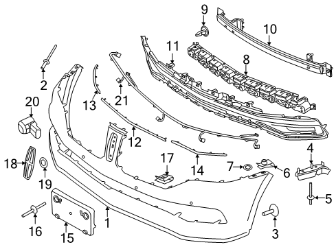 2015 Lincoln Navigator Parking Aid Chrome Strip Diagram for FL7Z-17K945-CA