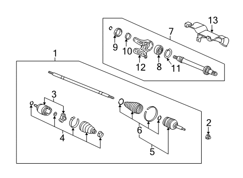 2008 Honda Element Drive Axles - Front Driveshaft Assembly, Driver Side Diagram for 44306-SCV-A91